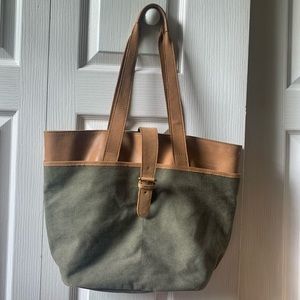 Canvas and leather LL Bean tote